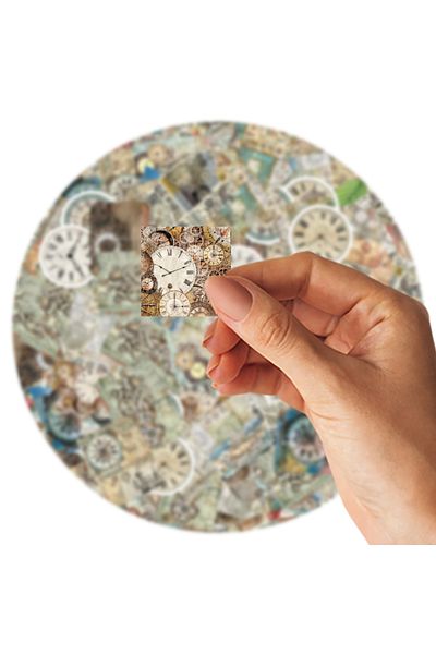 Choice 46PCS Vintage Clock Retro Style PVC Sticker Decoration Notebook Water Bottle Mobile Phone Case Cl...