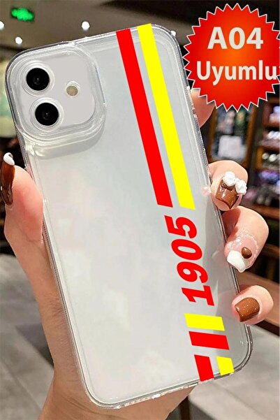 3GEN CASE حافظة سيليكون شفافة بنمط ملون متوافقة مع هاتف سامسونج جالاكسي A04