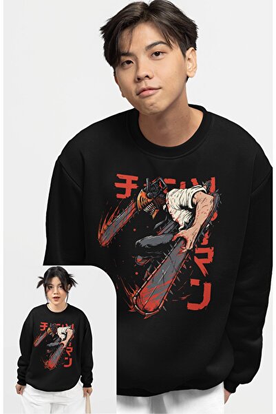 Fuddy Moda Denji CSM Štampano Unisex Oversize kroj dukserica - Chainsaw Man a...