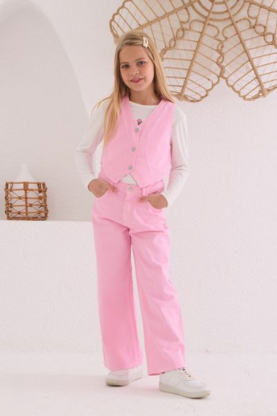 HAUSEkids 4-8 Years Old New Olive Girl's 3-Piece Set - Pink