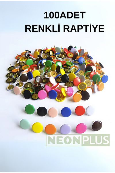 NEON PLUS 100 Mixed Color Thumbtacks