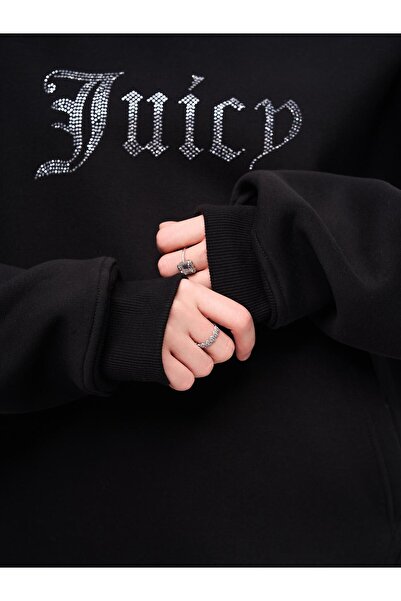 Trendiz Μαύρο φούτερ με στάμπα Juicy Stone