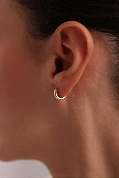 Tufanlar Kuyumculuk Altın Duz Oval Halka Kupe 1 Cm 3mm