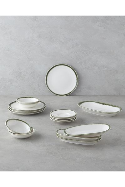 English Home Green Horizon Porcelain Breakfast Set - 16 Pieces, 4-Person