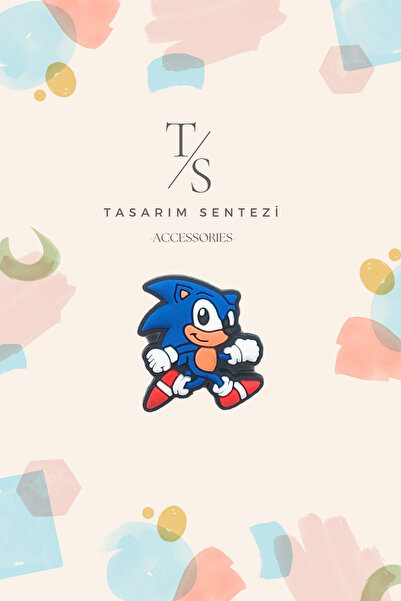 Tasarım Sentezi Rozet Silikon Broş Sonic Kirpi The Hedgedog Oyun Film Yaka Ça...