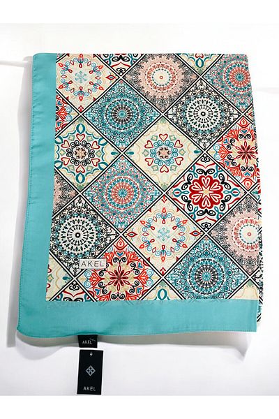 Akel Ethnic Patterned Alpha Silk Shawl