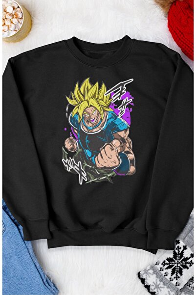 Fuddy Moda Oversize kroj Dragon Ball Broly Štampano Dukserica bez kapuljače, ...