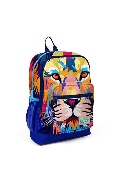 Coral High Детска тъмносиня ученическа раница Saks Lion с четири отделения 23741
