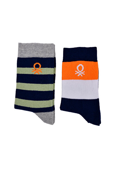 United Colors of Benetton Ανδρικές κάλτσες με κεντημένο λογότυπο, υφαντές, 2 τεμαχίων, μέγεθος 25-30 77254