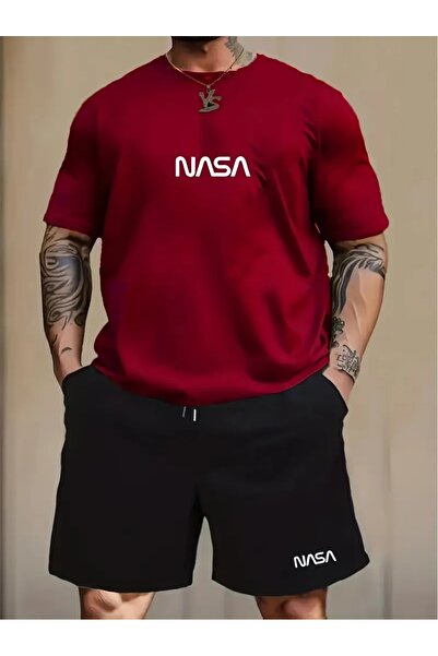 DAXİS Sportwear Company Erkek Nasa Baskılı Alt Üst Takım - Tişört Şort Takım