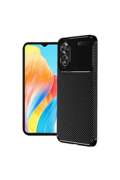 m.tk moveteck Oppo A60 Compatible Case Carbon Patterned Soft Silicone Cover with Camera Protection Long Lasting Does Not Lose Color