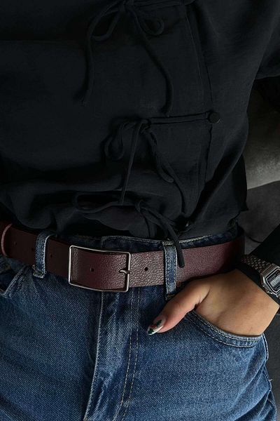 keisy Dai̇sy Silver Buckle Belt