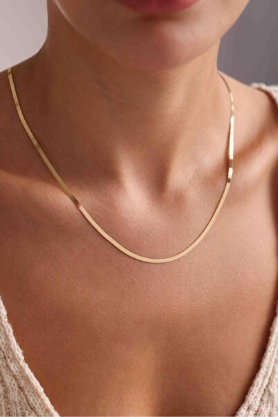 Tufanlar Kuyumculuk 14 Ayar Altın Italyan İnce Ezme Kemer Kolye