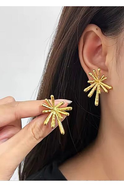 takıtarzım Gold Bar Vintage Women's Design Earrings