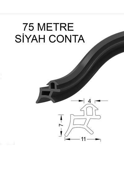 DKF CONTA Pvc Doors and Windows 75 Meters Black Seal Pimapen Wick Tamirat Seal