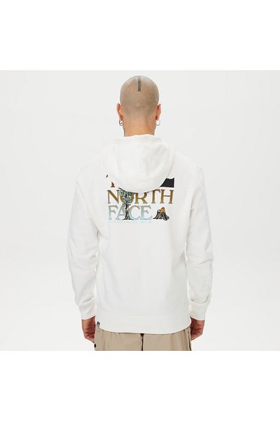 THE NORTH FACE Ανδρικό λευκό φούτερ Seasonal Graphic Hoodie