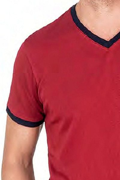 Pierre Cardin 6040 Costum de pijama pentru bărbați cu mâneci scurte și pantaloni scurți - roșu claret