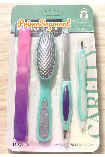 PrimeSegment Personal Care Kit - 4 Pieces Manicure Pedicure, Nail Clippers and Rasp