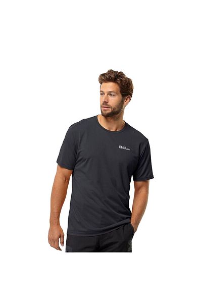 Jack Wolfskin Δελγκάμι Σ | s Ανδρικό Μαύρο T-Shirt Ανδρικό T-shirt 1809811tr