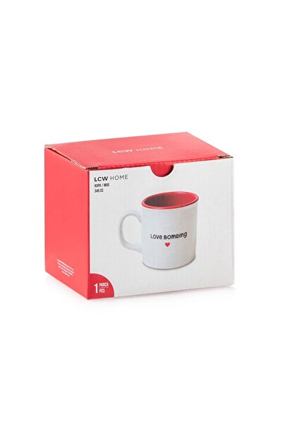 LC Waikiki Lcw Home Beyaz Yazı Baskılı Seramik Kupa - Sevgililer Günü
