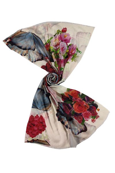 mim eşarp Patterned Corn Wool Shawl - 75X190