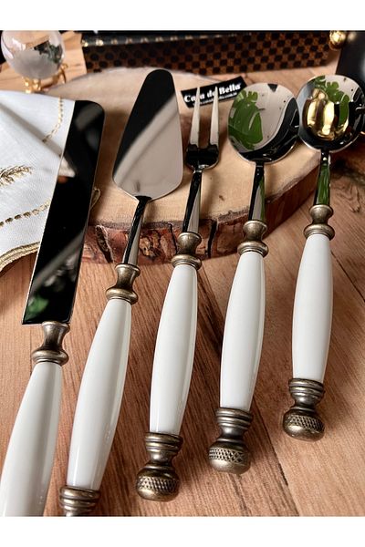 CASA DE BELLA White Copper 5 Piece Avant-Garde Service Set