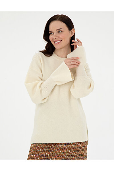 Pierre Cardin Ekru Regular Fit Yün Kazak 50296484-VR019