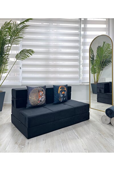 Minnes Full Sünger Katlanır Yatak-koltuk-lacivert (İTHAL YÖNSÜZ KADİFE) 120*200&oturum Yük.29cm