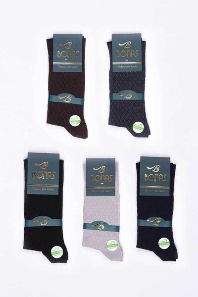 Bonas 5-пакет мъжки бамбукови чорапи с баклава мотив