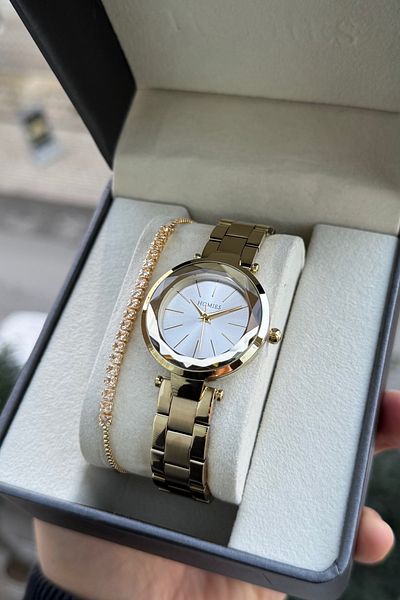 Homies Women's Wrist Watch Cutout Glass Gift Box Bracelet Gift - Hm 4384659423