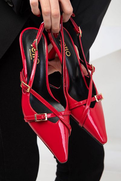 SOHO Klassische Damenschuhe mit Absatz aus Lackleder in Rot – 20162