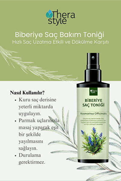 Thera Style Biberiye Saç Bakım Toniği Saç Dökülmesi Karşıtı Hızlı Saç Uzama Etkili Doğal 250 ml