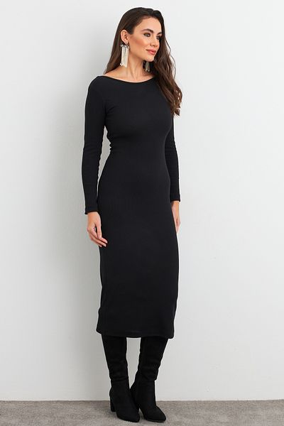 Cool & Sexy Rochie neagră cu camisole midi - Decolteu cu spatele EY3029