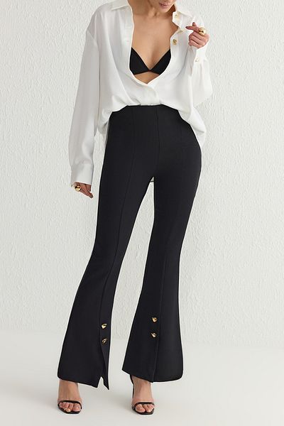 Trendyol Collection Black Accessory Detailed Woven Trousers Tprss25Pl00002