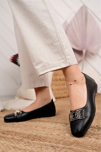Modafırsat Women's Ballerinas Black Stylish Casual Shoes