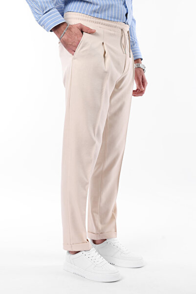 Trendyol Collection Stone Slim Fit Tie Waist Elastic Fabric Woven Trousers Tmnaw25Pl00026