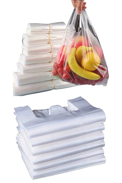 Özkan Ambalaj Temizlik 1 Kg 30x56 Cm ( 110-120 Adet ) Şeffaf Büyük Boy Hışır Poşet Market Manav Poşeti