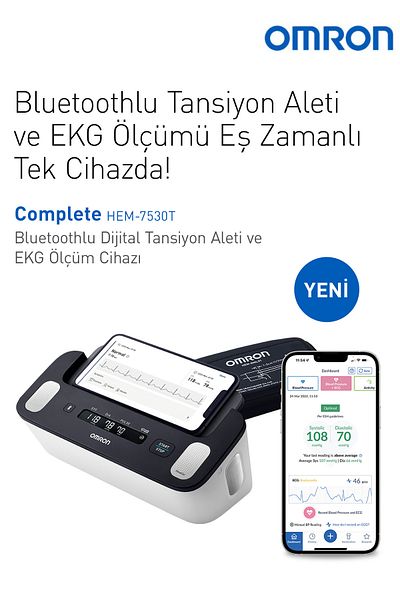 Omron Ecg Smart Sphygmomanometer - Tracking and Scan of Hypertension Hem-7530T-E