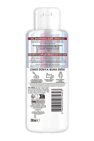 ELSEVE Bond Repair Tüm Yıpranmalar için Saç Bağlarını Yeniden Oluşturan Şampuan Öncesi Kurtarıcı Bakım200ML