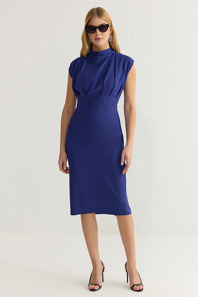 Trendyol Collection Saks Straight Midi szőtt ruha TWOAW20EL0311