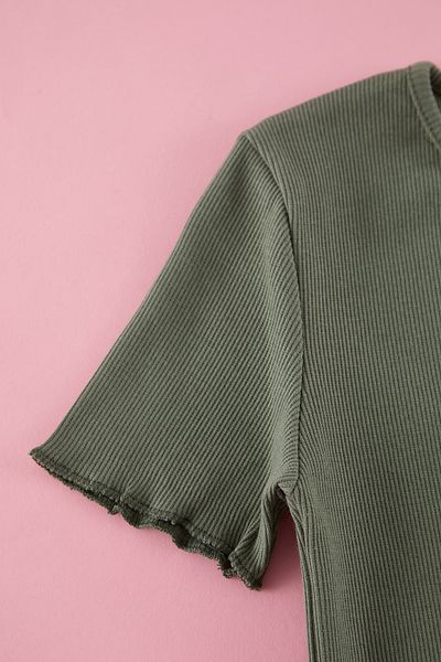 TRENDYOLKIDS Χακί γυναικείο πλεκτό μπλουζάκι TKDSS25TS00020