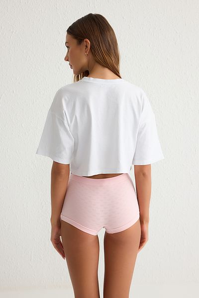 Trendyol Collection 2er-Pack nahtlose Herzen-Boxershorts in Weiß und Rosa – THMSS25KU00009