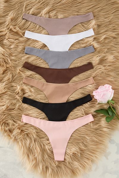 Trendyol Collection Schwarz-Mehrfarbig 7er-Pack Micro Tanga Strickhöschen THMSS25KU00036