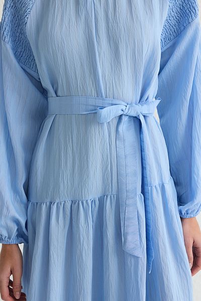 Trendyol Modest Μπλε φόρεμα χιτζάμπ απλής ύφανσης χωρίς επένδυση TCTSS25EB00023