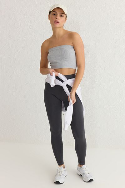 Trendyol Collection Pánt nélküli szürke melange sportmelltartó - könnyű és formázó, varrat nélküli TWOAW20BS0018