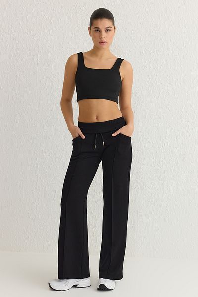 Trendyol Collection Pantaloni de sport negri pentru scafandru/scuba sport THMSS25EA00002