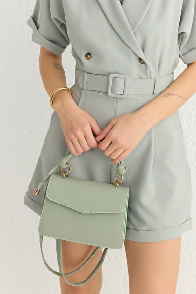 TRENDYOL SHOES Mint Cross Strap Mini City Shoulder Bag Takss25Oc00007