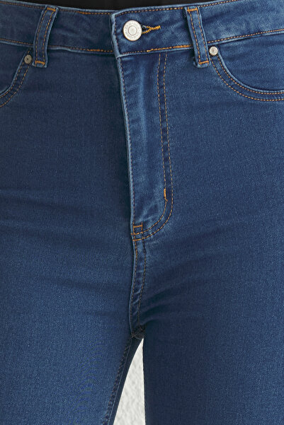 Trendyol Collection Індіго джинси джеггінси з високою талією TWOAW24JE00264