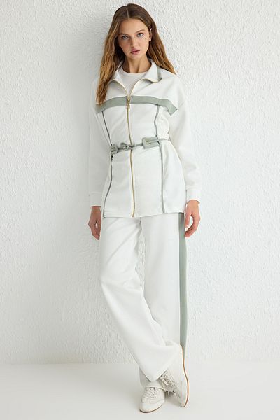 Trendyol Modest Khaki Ribbed Knitted Scuba/Digital Under-Top Suit Tctaw24Us00071