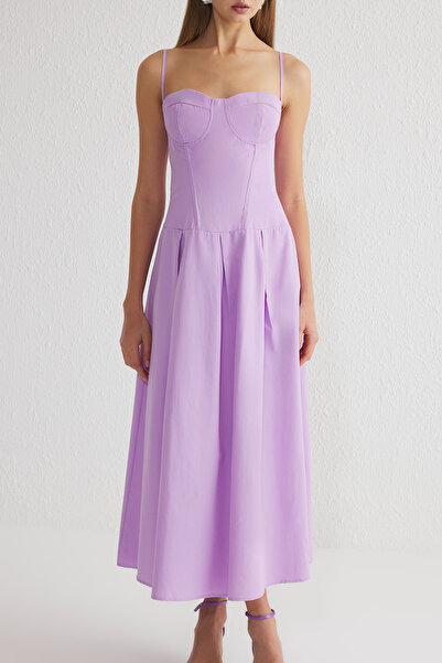 Trendyol Collection Poplin Lilac Midi Dress - Tprss25El00109